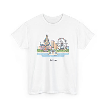 Orlando Skyline T-Shirt — Cute Cityscape Graphic Tee with 'Orlando' Text