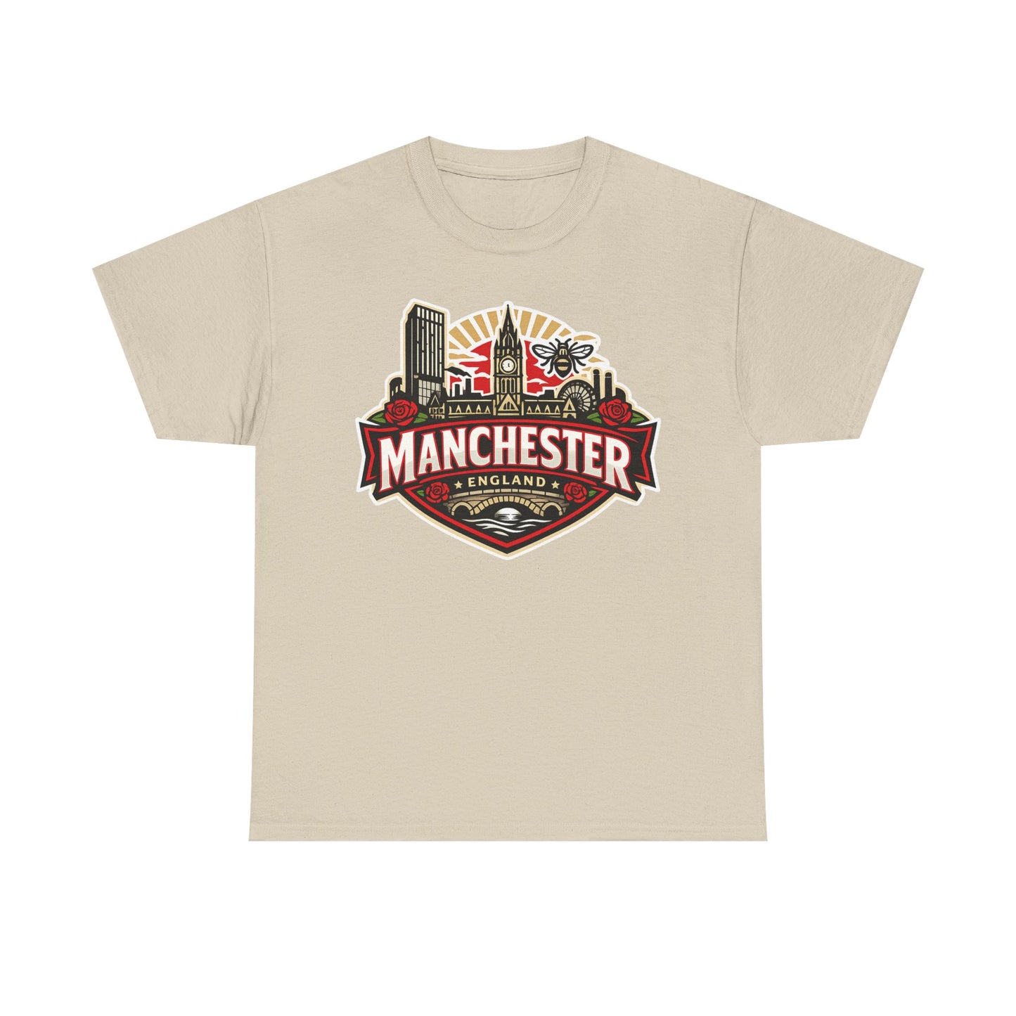 Manchester England Skyline T-Shirt — Vintage City Crest Tee