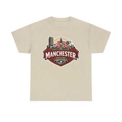 Manchester England Skyline T-Shirt — Vintage City Crest Tee