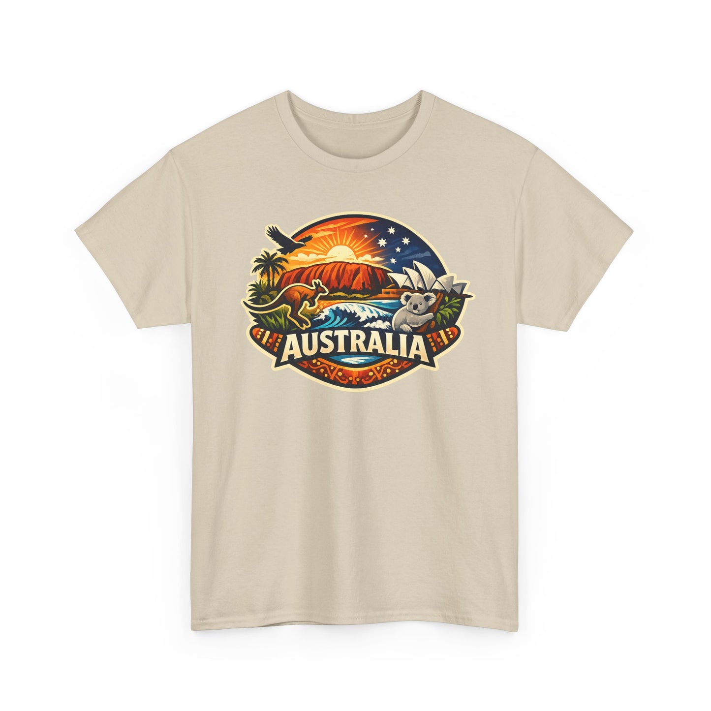 Australia Sunset Vintage Tee — Kangaroo & Surf Badge