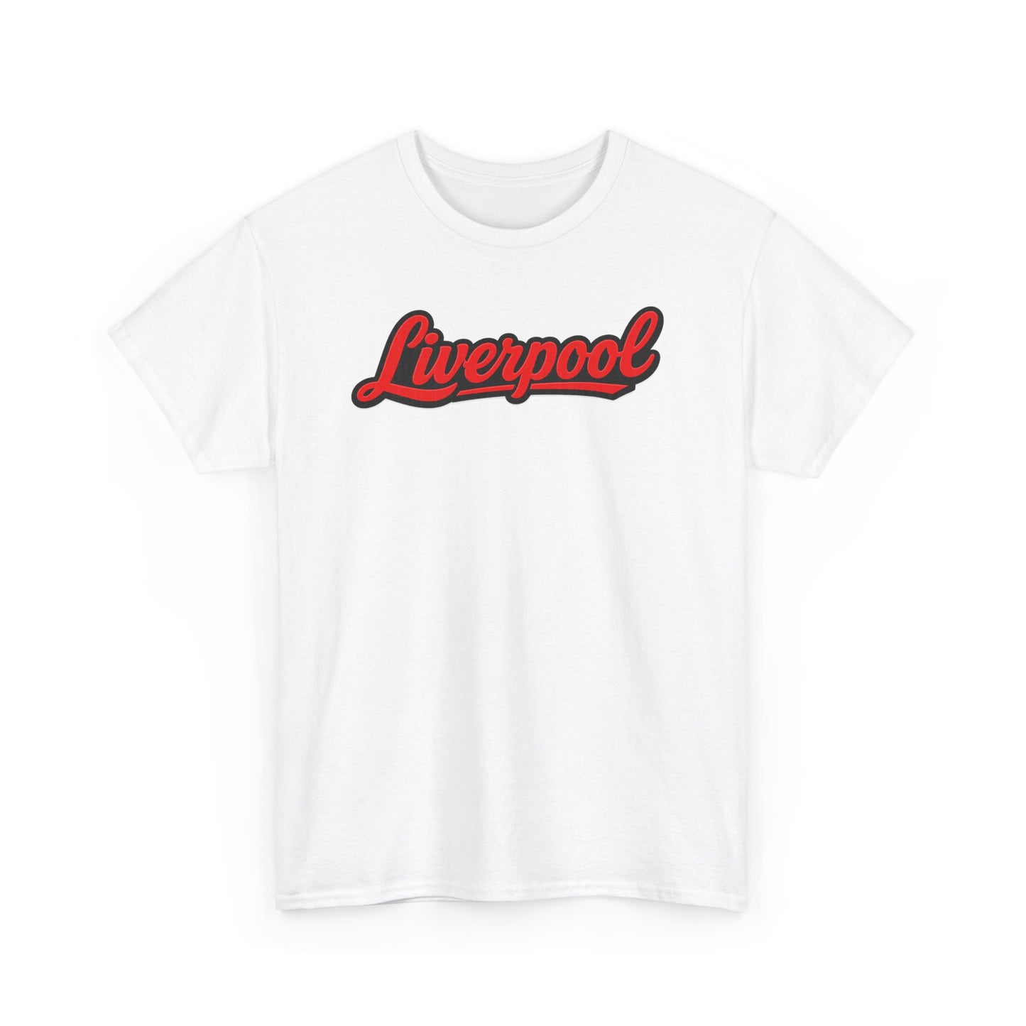 Liverpool Script T-Shirt — Retro Red Script Football Fan Tee