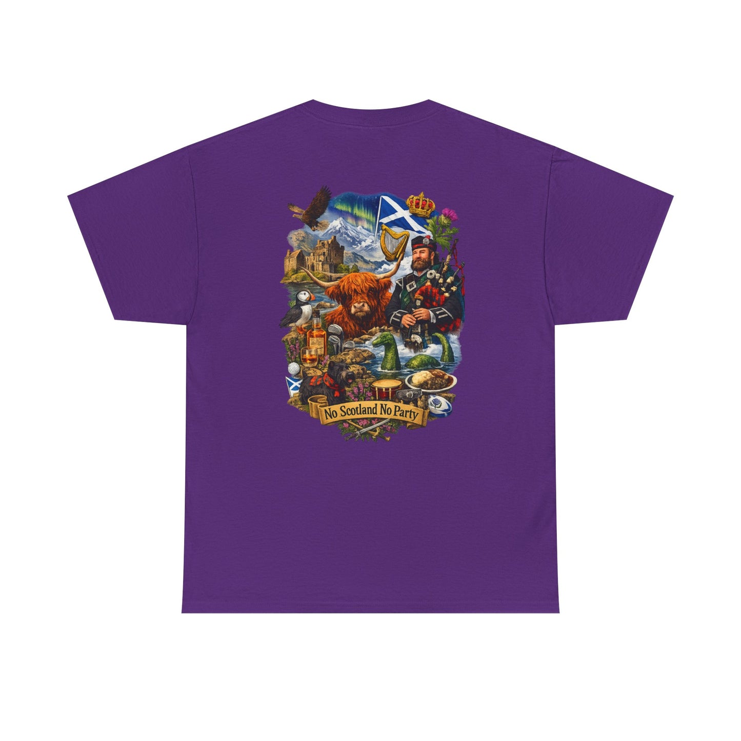 Scotland Collage T-Shirt — "No Scotland No Party" Scottish Heritage Tee