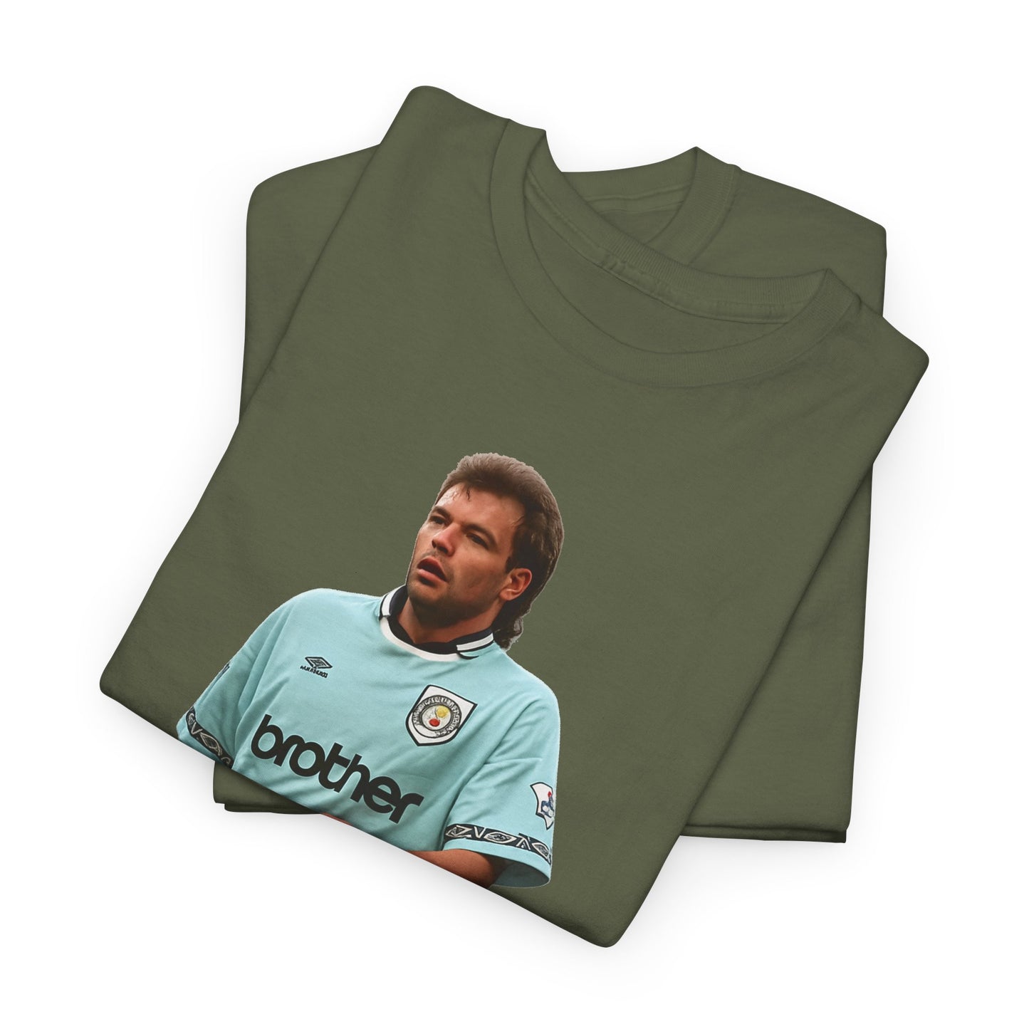 Uwe Rosler Manchester City Legend Graphic Tee - Retro Football Kit Print