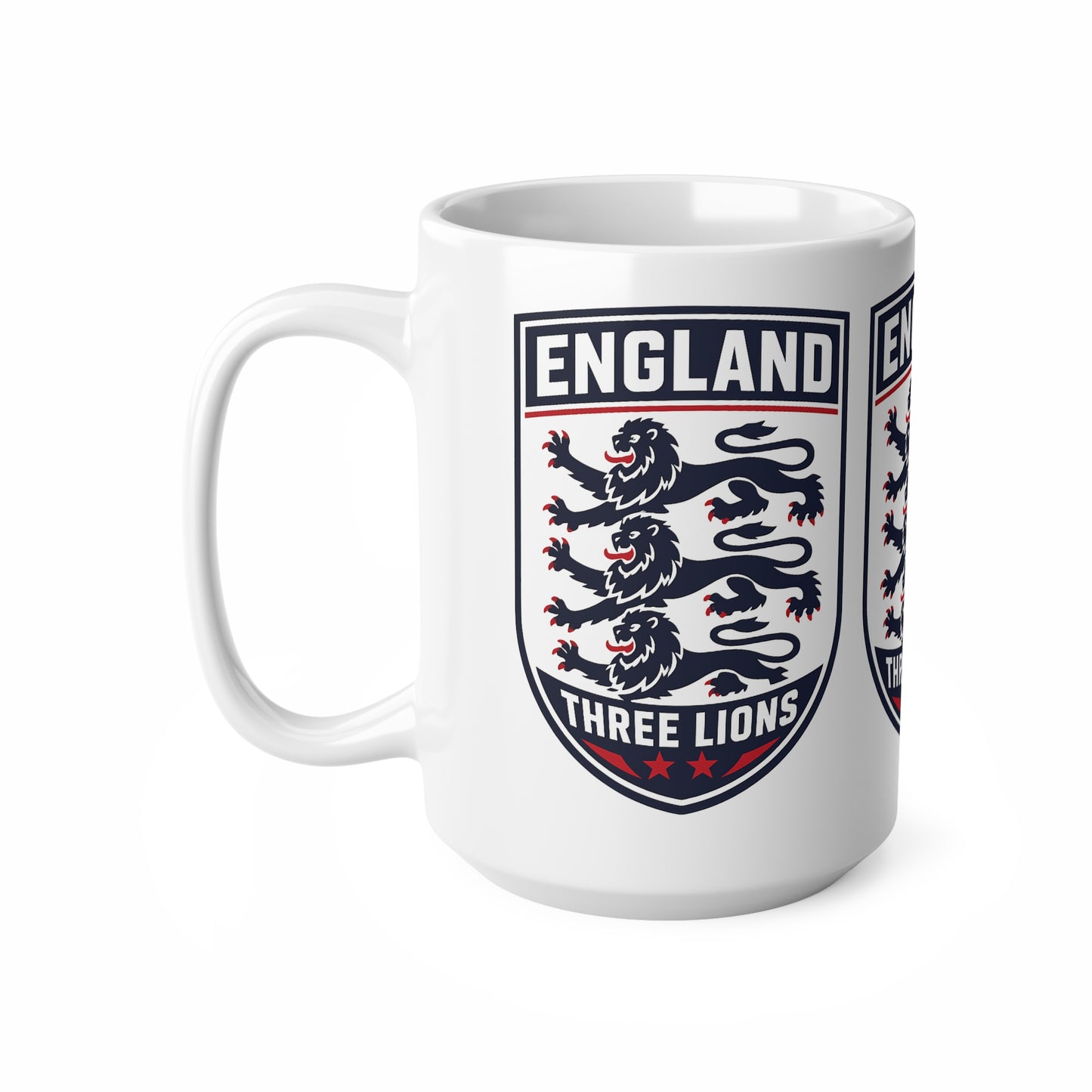 England Three Lions Ceramic Coffee Mug — 11oz & 15oz Football Fan Gift