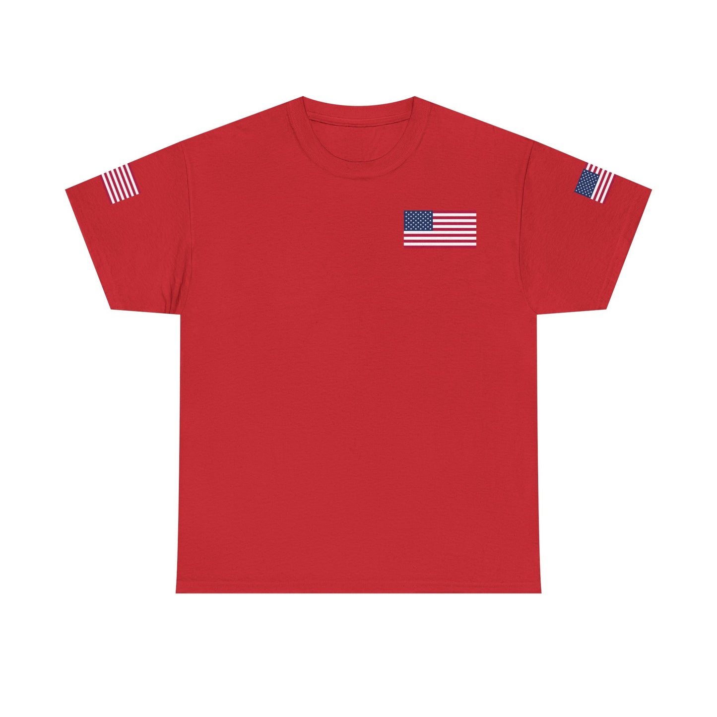 Team USA Flag T‑Shirt — Patriotic Navy Tee with Back Shield Logo