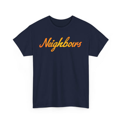 Neighbours Script T‑Shirt — Retro Orange Neighborhood Tee
