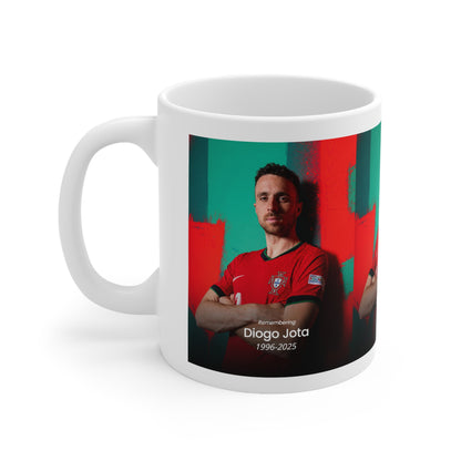 Diogo Jota Photo Memorial Mug — Personalized Tribute Ceramic Coffee Cup (11oz & 15oz)