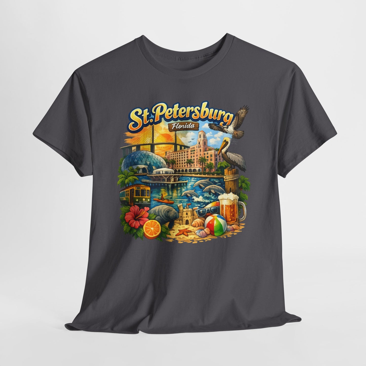 St. Petersburg Florida Retro Beach Scene T-Shirt