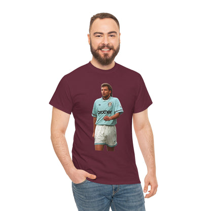 Uwe Rosler Manchester City Legend Graphic Tee - Retro Football Kit Print