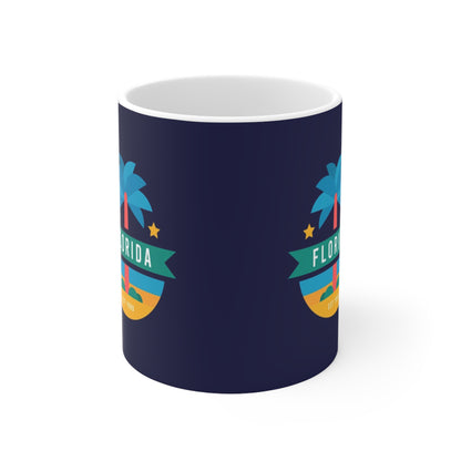 Florida Palm Beach Coffee Mug — Retro Vacation Ceramic Mug (11oz & 15oz)