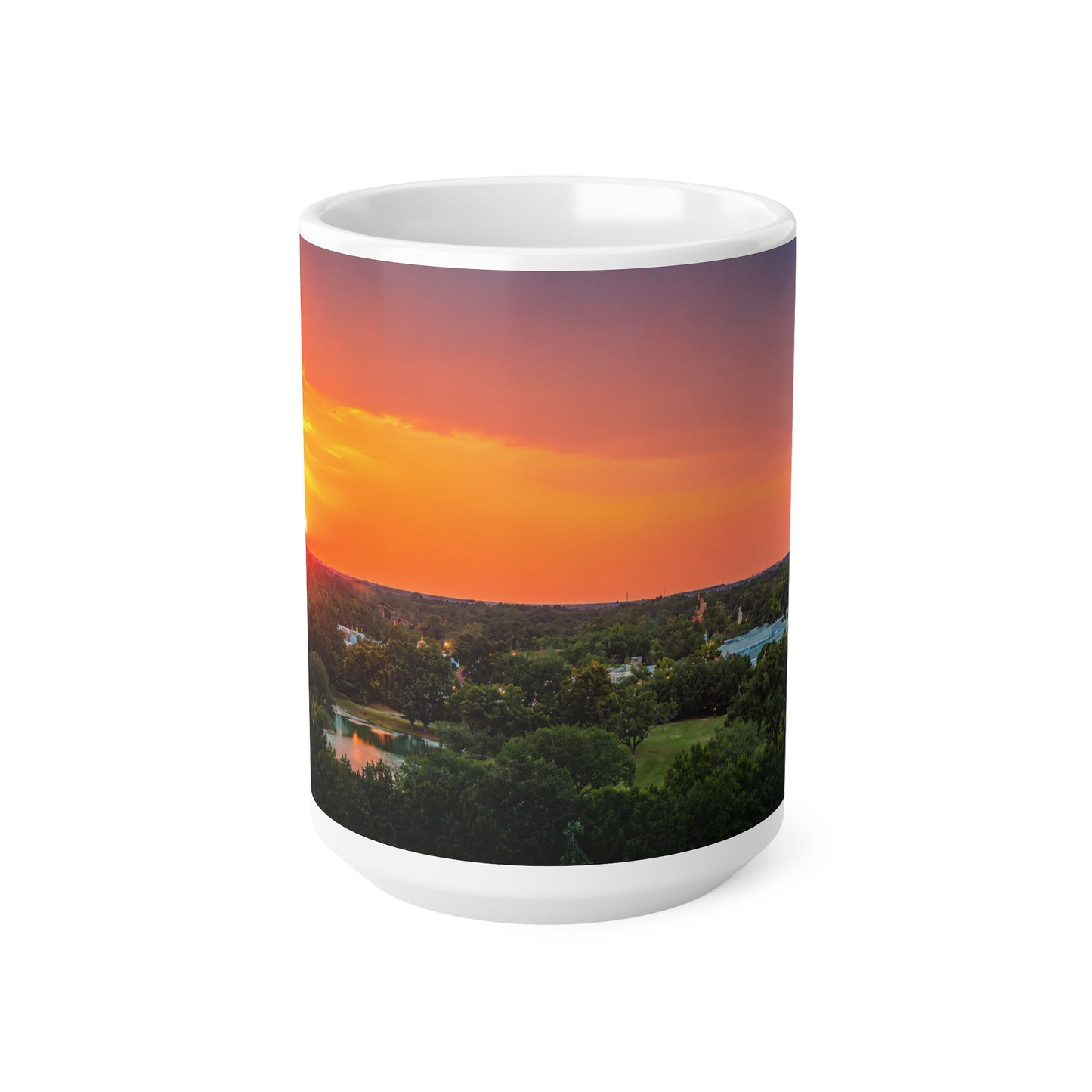 Sunset over Magic Kingdom Landscape Ceramic Mug — 11oz & 15oz Scenic Coffee Cup