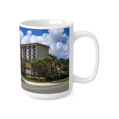 Rosen Inn Closest to Universal Orlando Ceramic Mug — Tropical Hotel & Palm Trees Coffee Cup (11oz, 15oz)