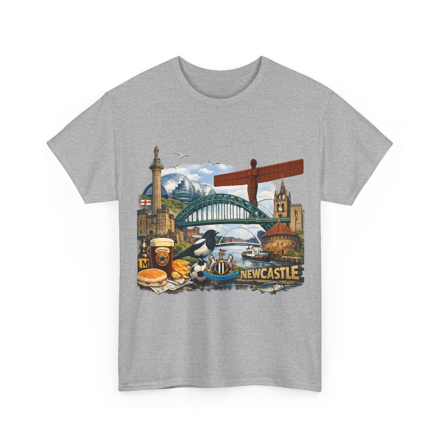 Newcastle Upon Tyne Landmark Tee — Vintage Cityscape T-Shirt