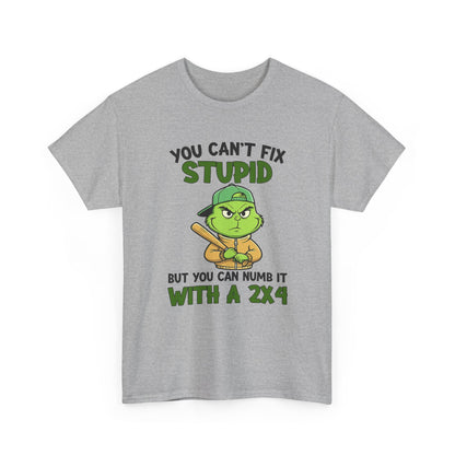 Funny Carpenter T‑Shirt — "You Can't Fix Stupid But You Can Numb It With a 2x4"