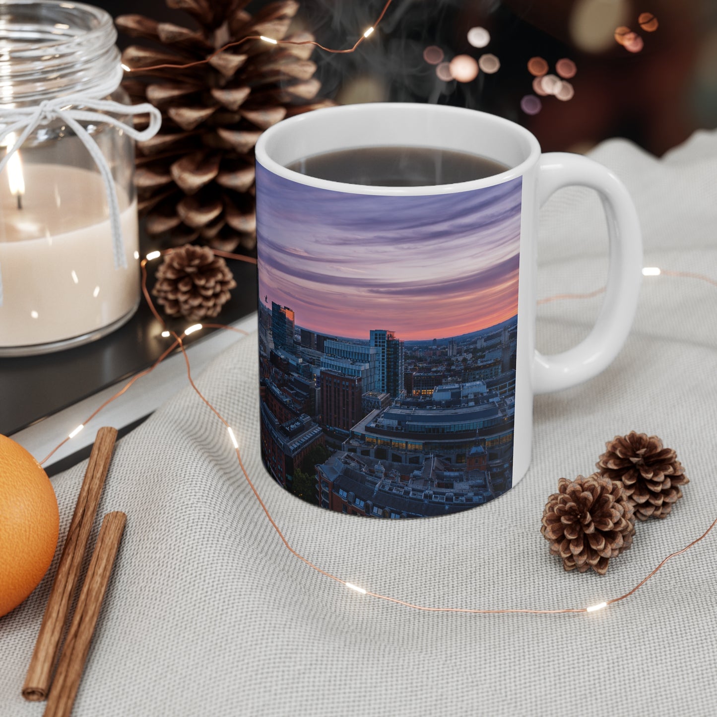 City Skyline Coffee Mug — Manchester Evening Skyline 11oz/15oz