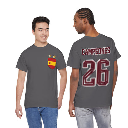Spain World Champions 'Campeones 26' Cotton T‑Shirt