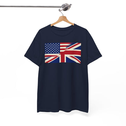 USA-UK Flag Graphic Tee — American British Union Jack Mashup T-Shirt
