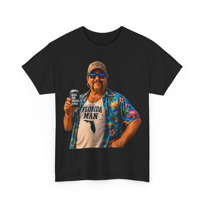 Florida Man Graphic Tee — Funny Vacation Shirt with Hawaiian Shirt Design