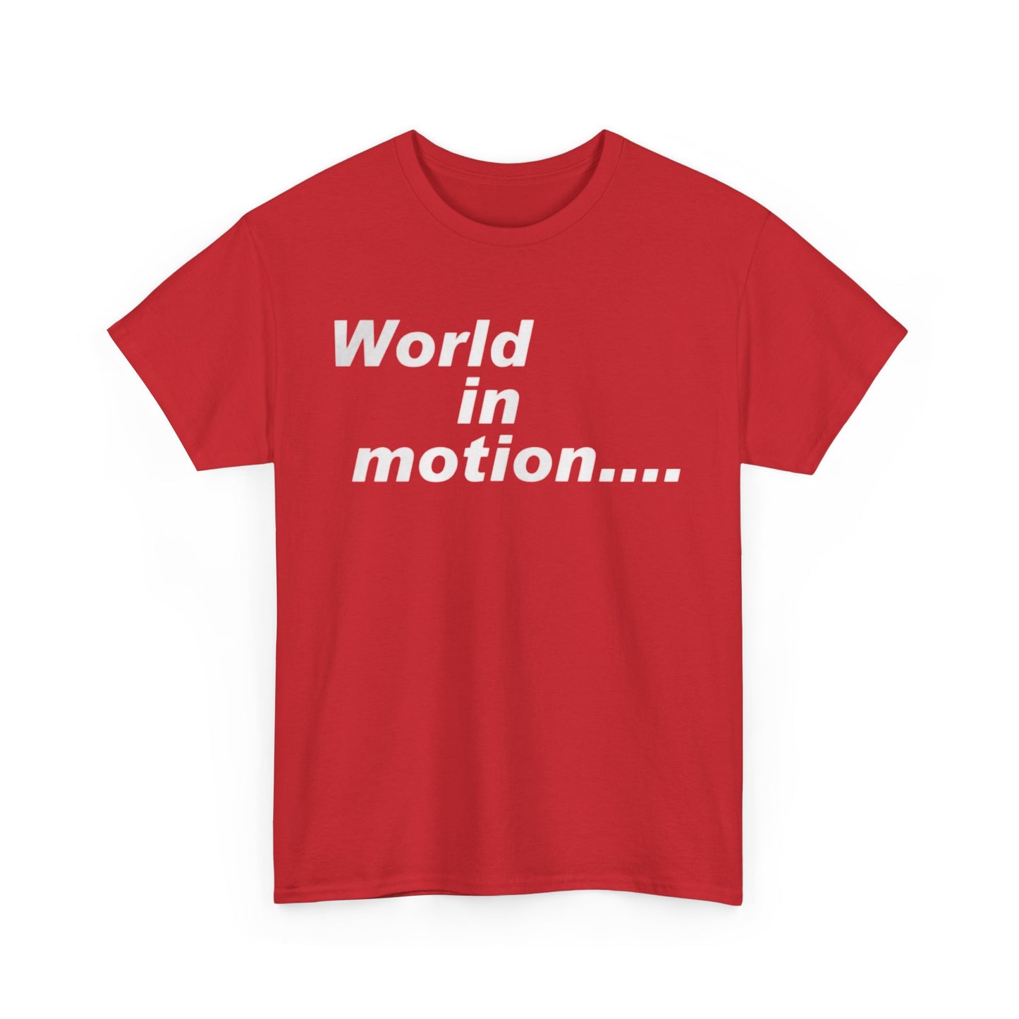 World in Motion Tee — Retro Typographic Graphic T-Shirt