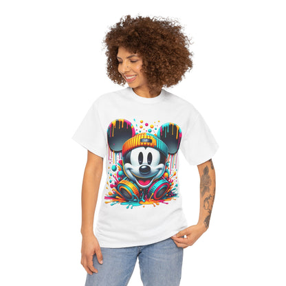 Colorful Pop Art Mickey Mouse Tee - Vibrant Drip Graphic T-Shirt