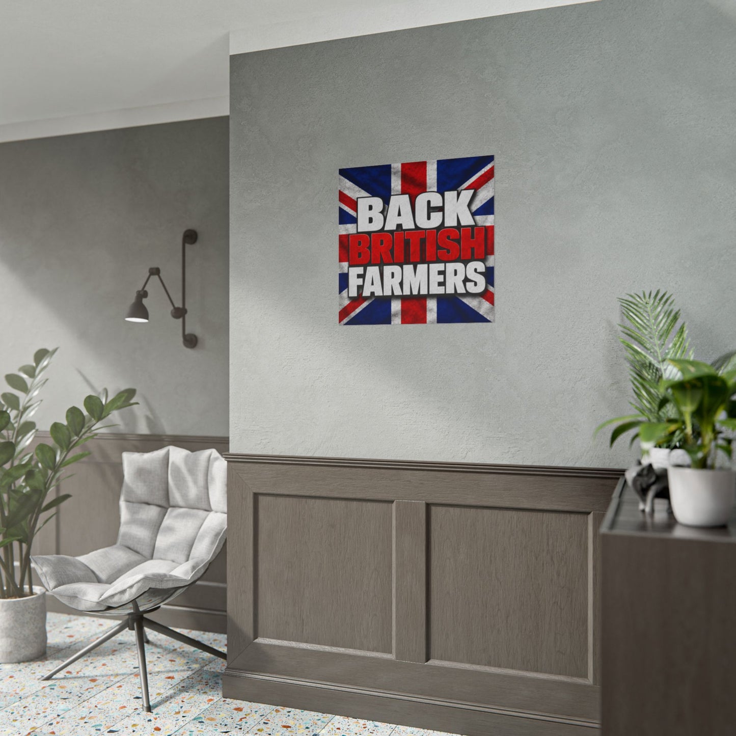 Back British Farmers Union Jack Support Poster