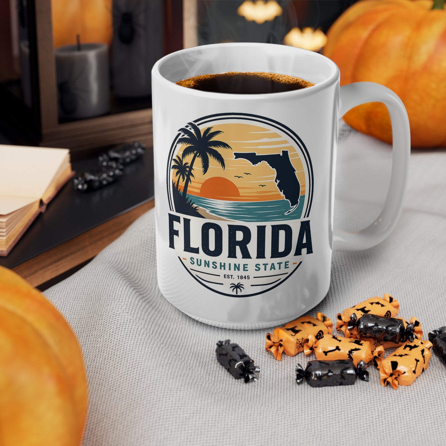 Florida Sunshine State Sunset Mug — Ceramic Coffee Cup (11oz & 15oz)