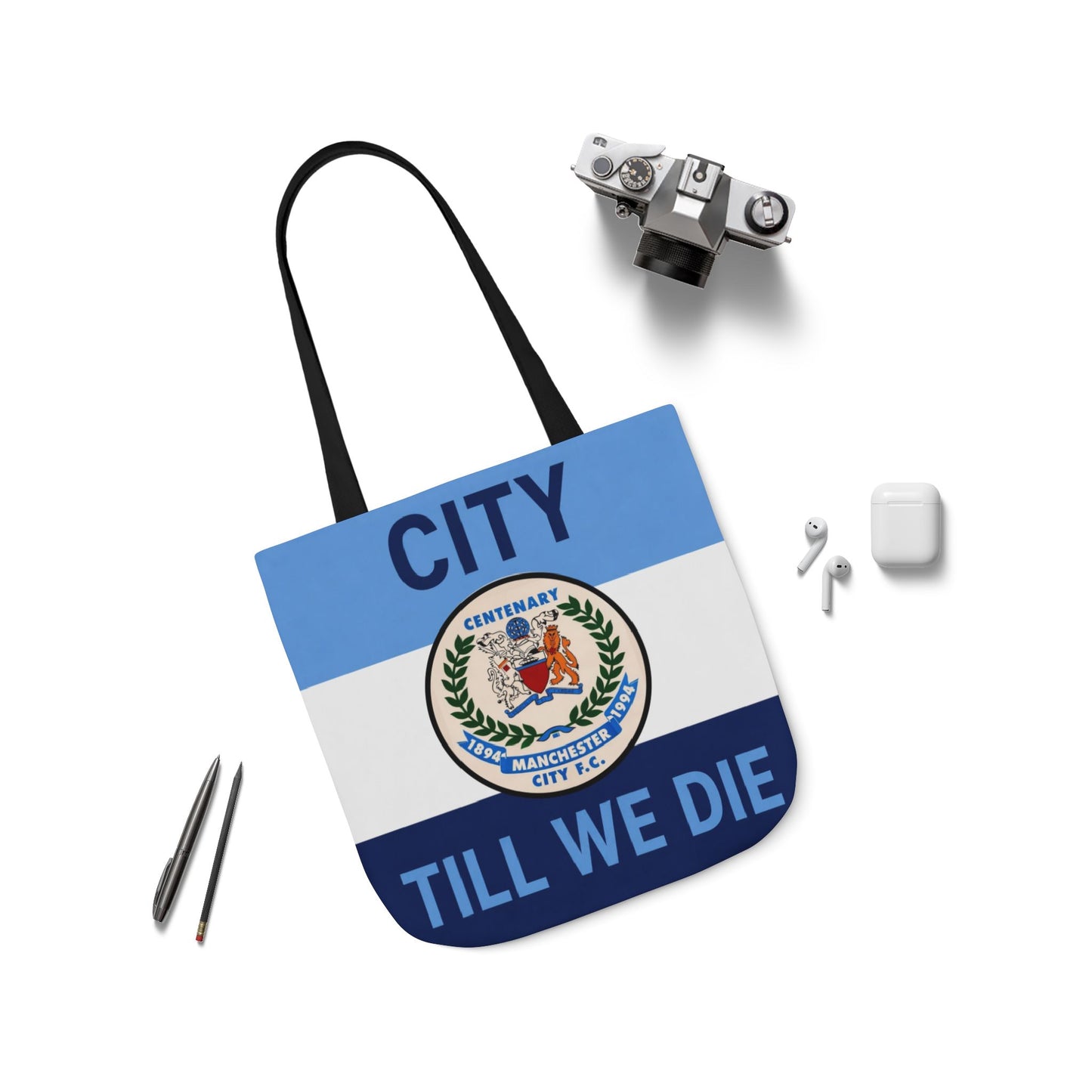 City Till We Die Canvas Tote Bag — Football Fan Flag Tote