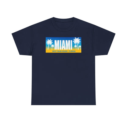 Miami West Palm Beach Vintage Tee — "MIAMI" Beach Palm Trees T‑Shirt