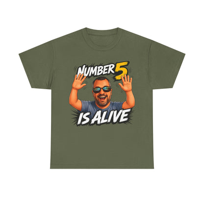Number 5 Is Alive Graphic Tee — Funny Meme Face T‑Shirt