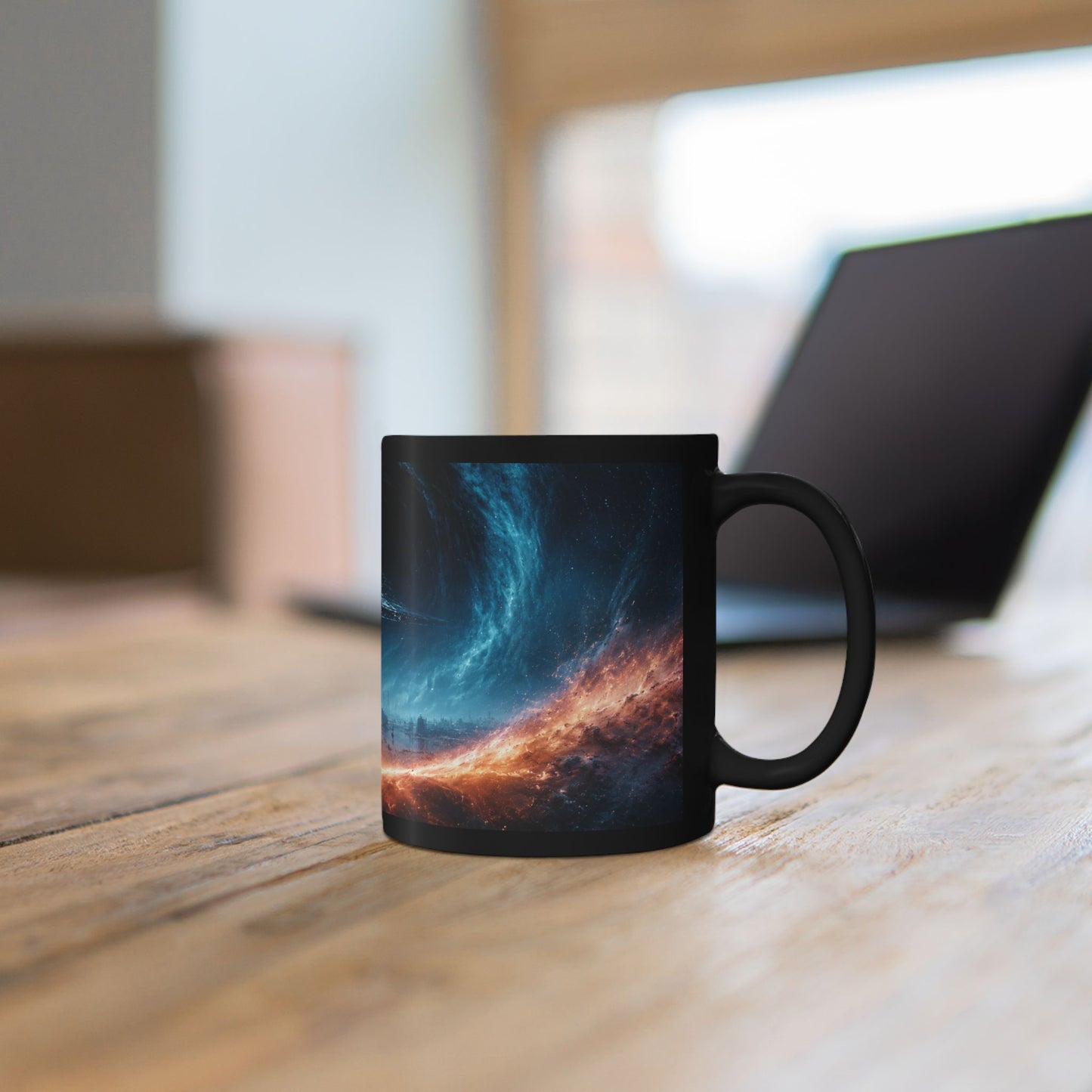Empire Star Destroyer Galaxy Vortex Black Mug — Cosmic Space Coffee Cup (11oz & 15oz)