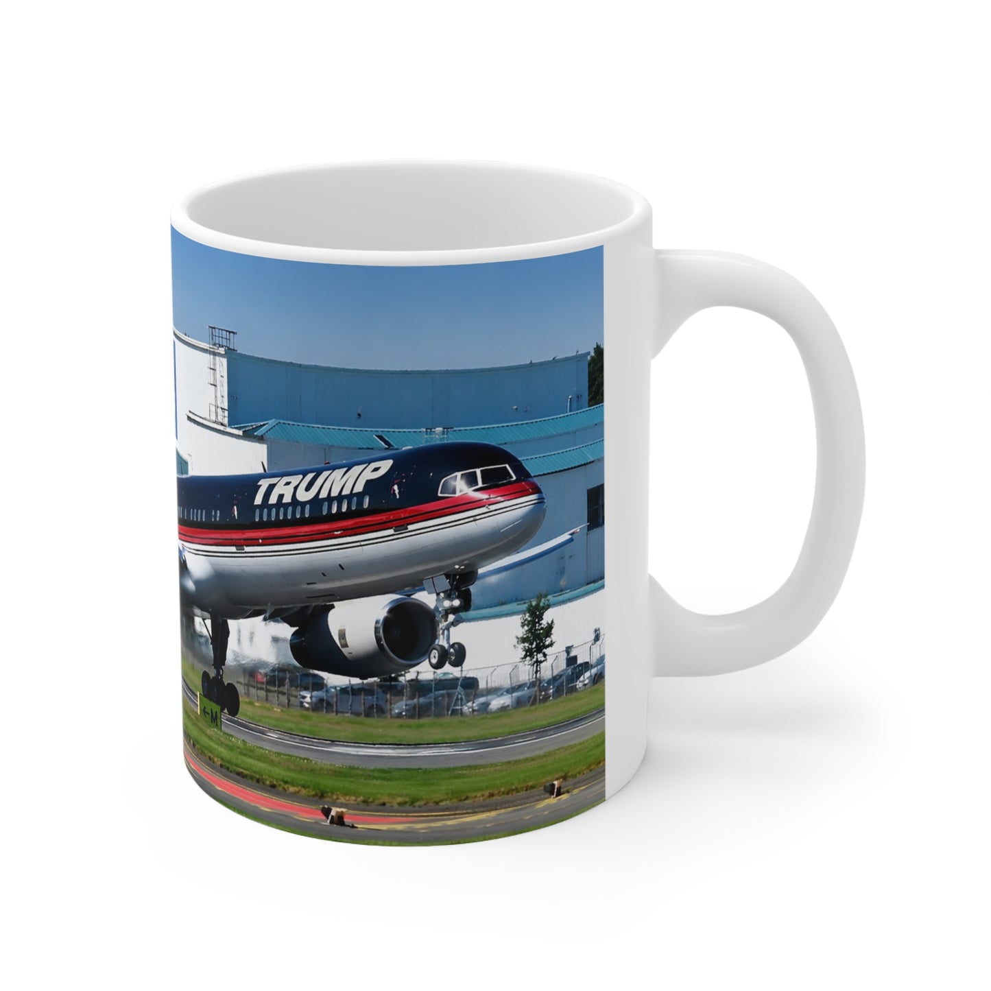 Trump Airliner Ceramic Mug — Photo Print Jet Plane Coffee Cup (11oz & 15oz)