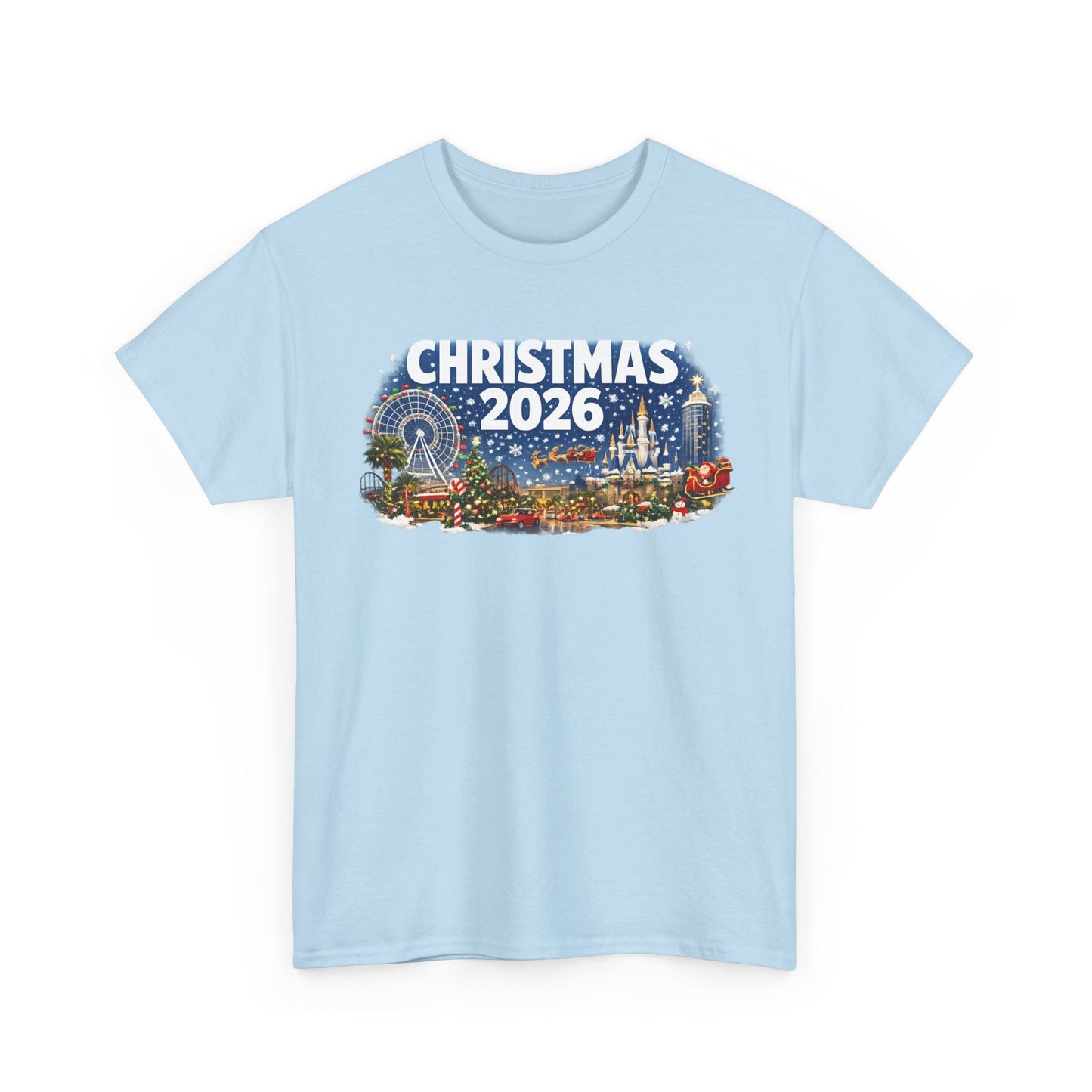 Christmas 2026 Holiday Tee — Festive Winter Village Graphic T-Shirt