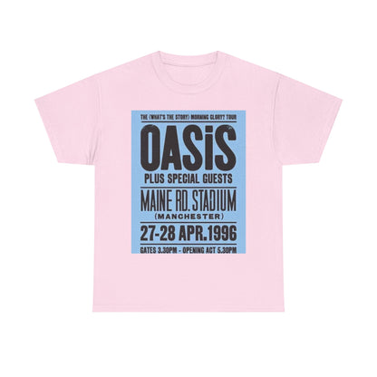 Oasis 1996 Maine Road Tour Poster T‑Shirt — Maine Rd. Stadium Concert Tee