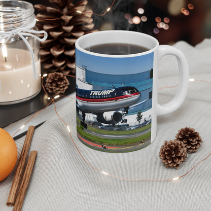 Trump Airliner Ceramic Mug — Photo Print Jet Plane Coffee Cup (11oz & 15oz)