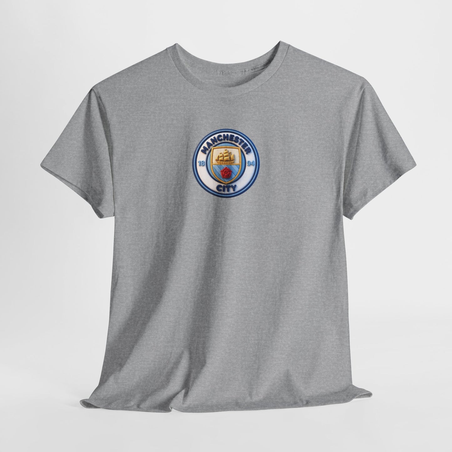 Manchester City Crest Unofficial 3D T-Shirt — Minimal Soccer Logo Tee