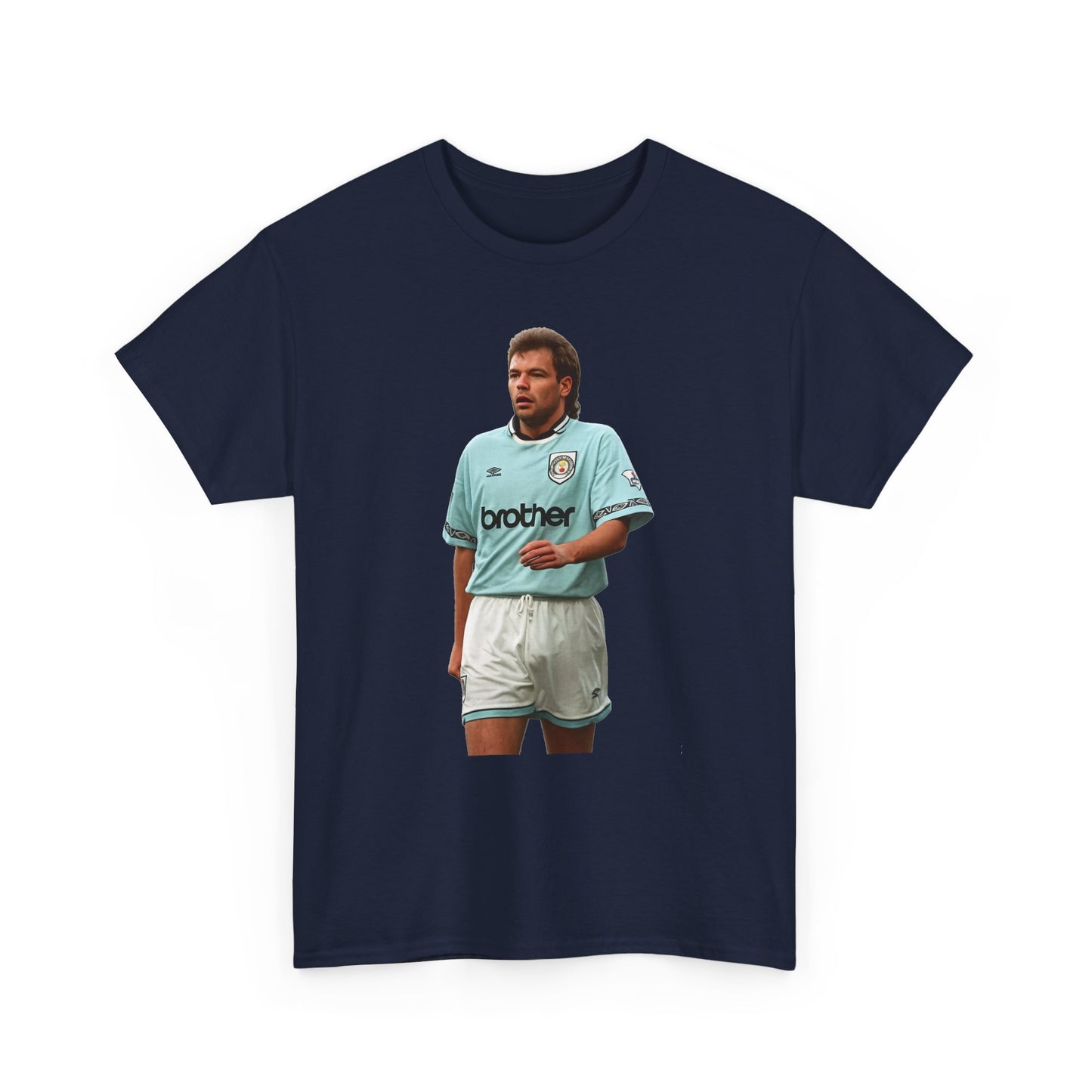 Uwe Rosler Manchester City Legend Graphic Tee - Retro Football Kit Print