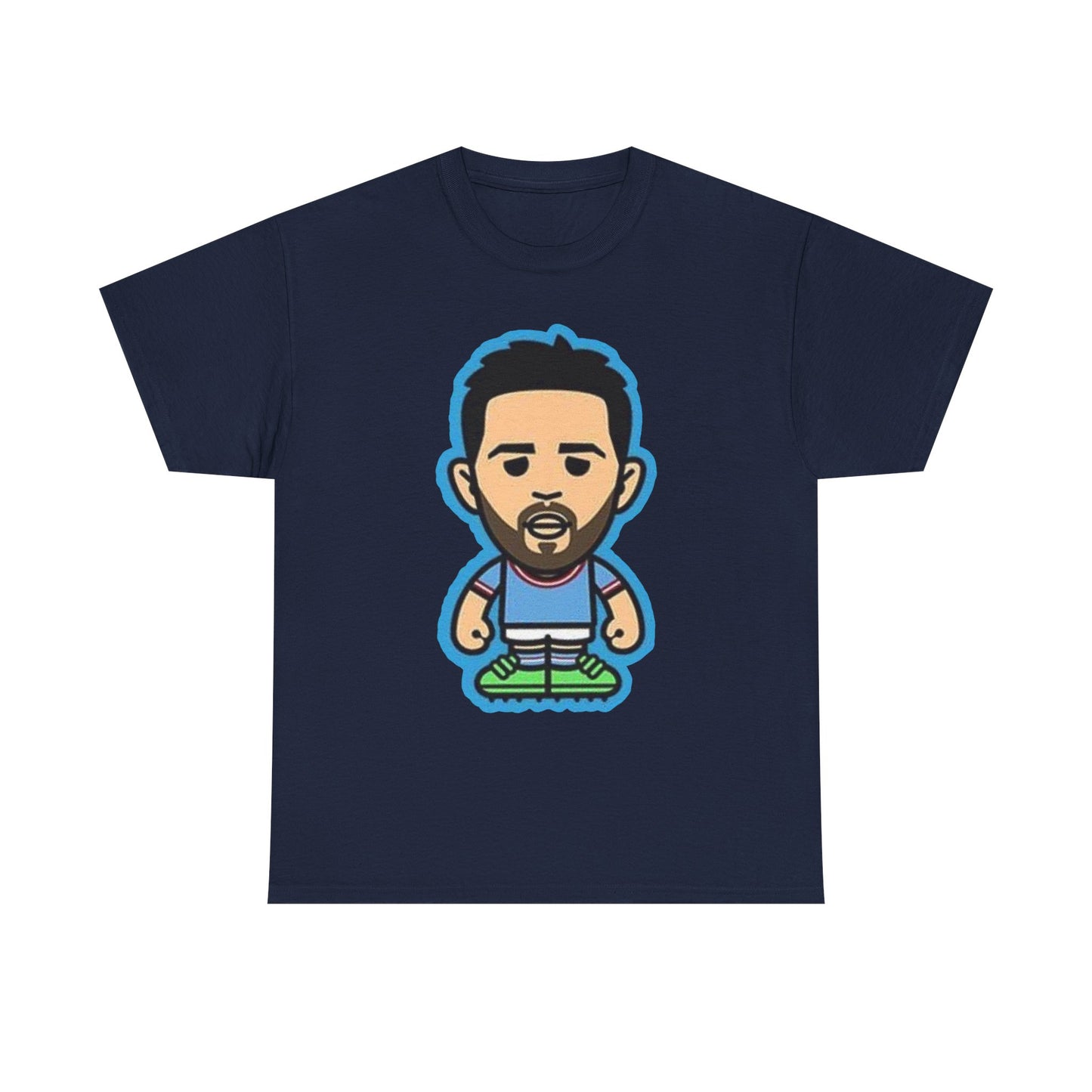 Bernardo Silva Manchester City Legend Graphic Tee — Player Cartoon Front & Tribute Poster Back