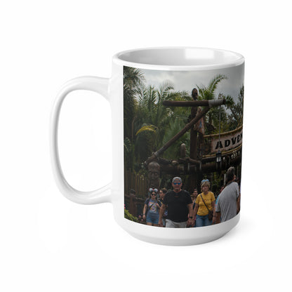 Adventureland Entrance Photo Ceramic Mug — Theme Park Travel Souvenir (11oz & 15oz)