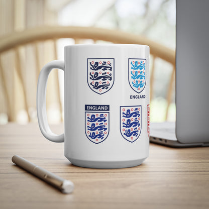 England Football Crest Mug — Ceramic Coffee Cup 11oz/15oz