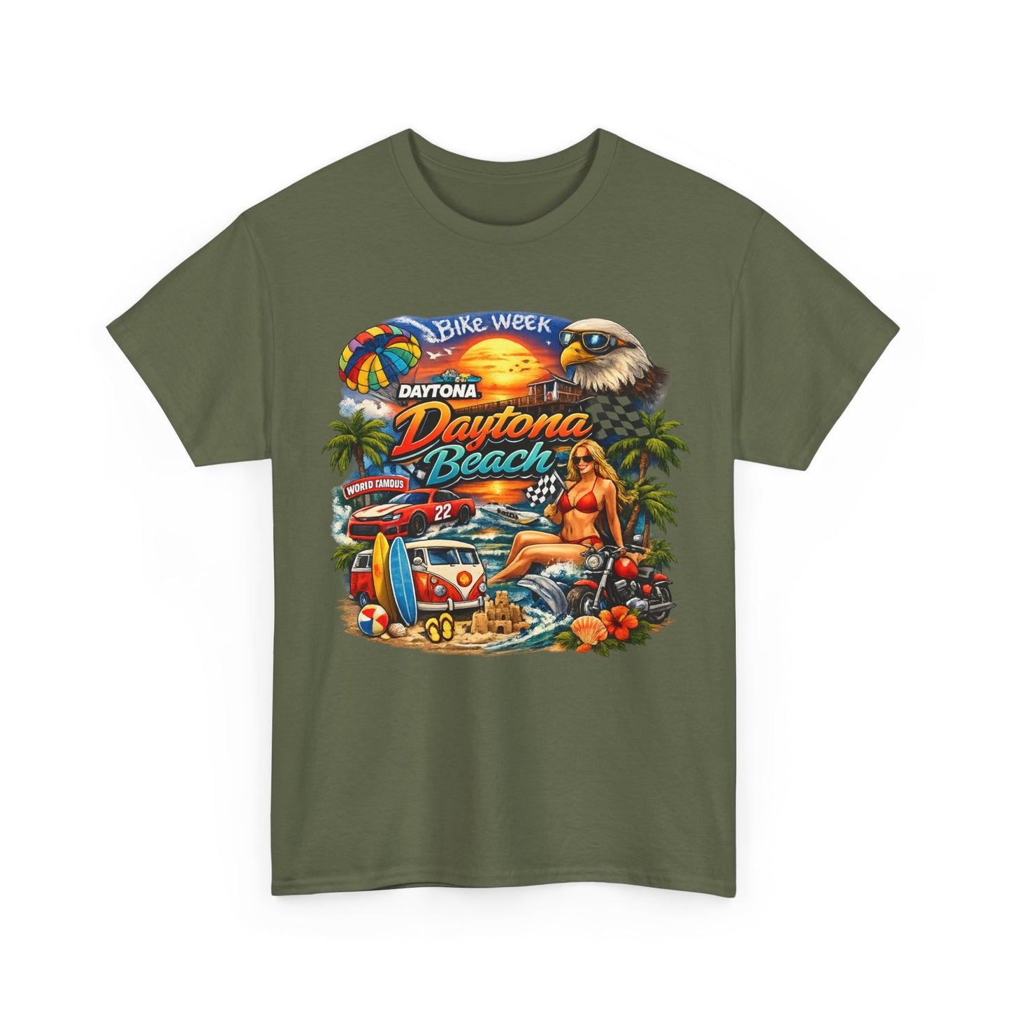 Daytona Beach Vintage Surf T-Shirt — Retro Sunset Palm Beach Tee