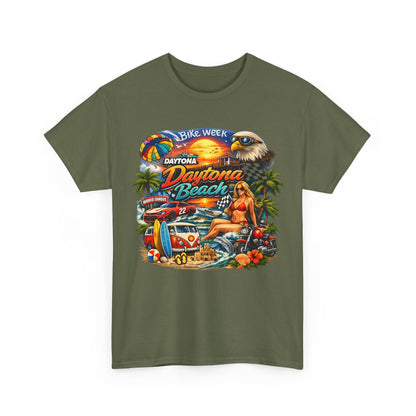 Daytona Beach Vintage Surf T-Shirt — Retro Sunset Palm Beach Tee