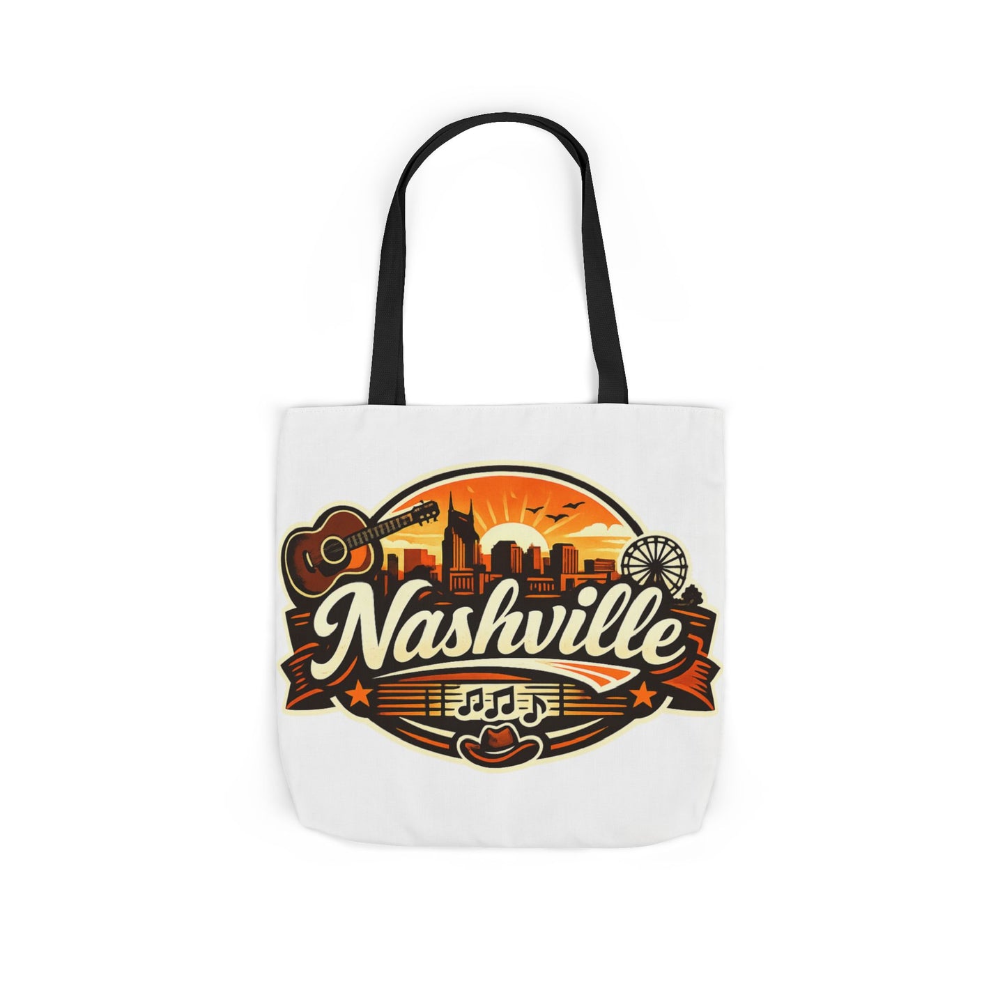 Nashville Sunset Tote Bag — Country Music Skyline Canvas Tote