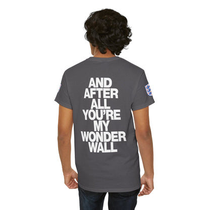 England Football Tee — "And After All You're My Wonderwall" Lyrics Tee