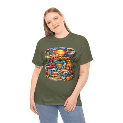 Daytona Beach Vintage Surf T-Shirt — Retro Sunset Palm Beach Tee