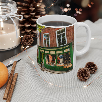 Richmond Ted Lasso English Pub Street Scene Mug — Ceramic Coffee Cup (11oz & 15oz)
