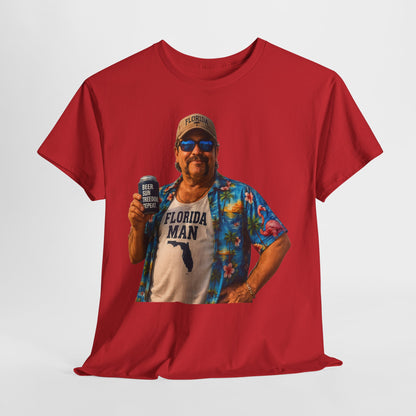 Florida Man Graphic Tee — Funny Vacation Shirt with Hawaiian Shirt Design