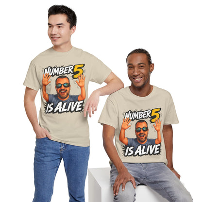 Number 5 Is Alive Graphic Tee — Funny Meme Face T‑Shirt