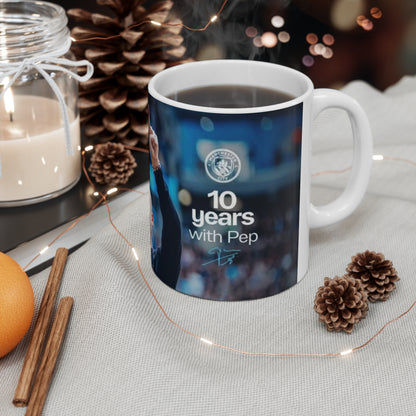 10 years with Pep Ceramic Coffee Mug — Inspirational Coach Celebration Design