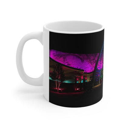Men in Black Universal HHN Nightscape Mug — Colorful Architectural Night Photo Ceramic Coffee Cup (11oz, 15oz)