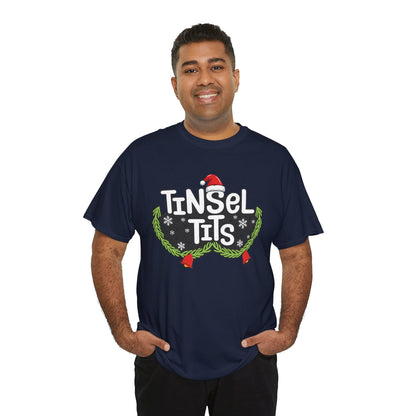 T-Shirt — "Tinsel Tits" Funny Christmas Wreath Holiday Tee